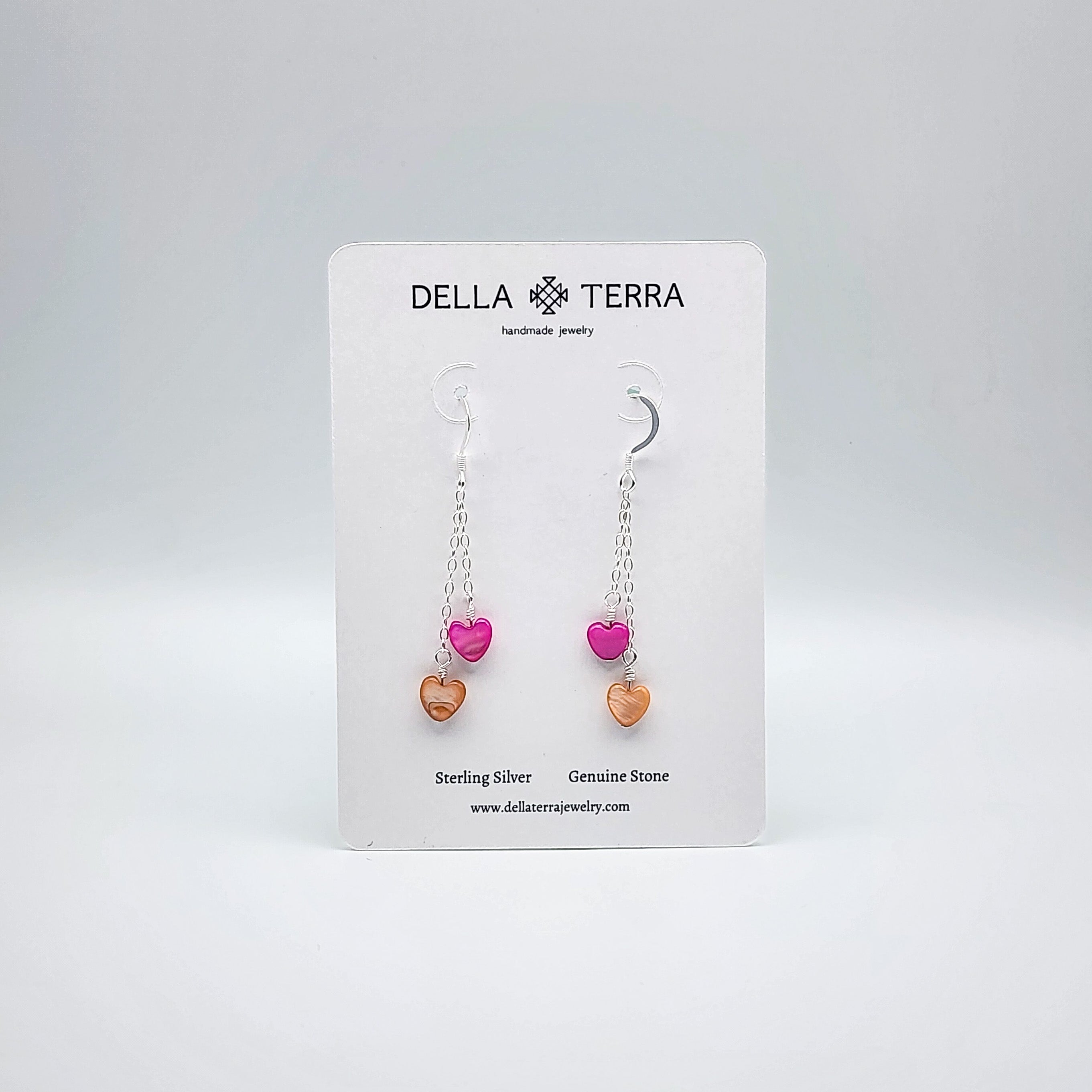 Heart Dangles - Pink and Orange