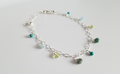 Green and Blue Multicolor Gemstone Dangle Bracelet