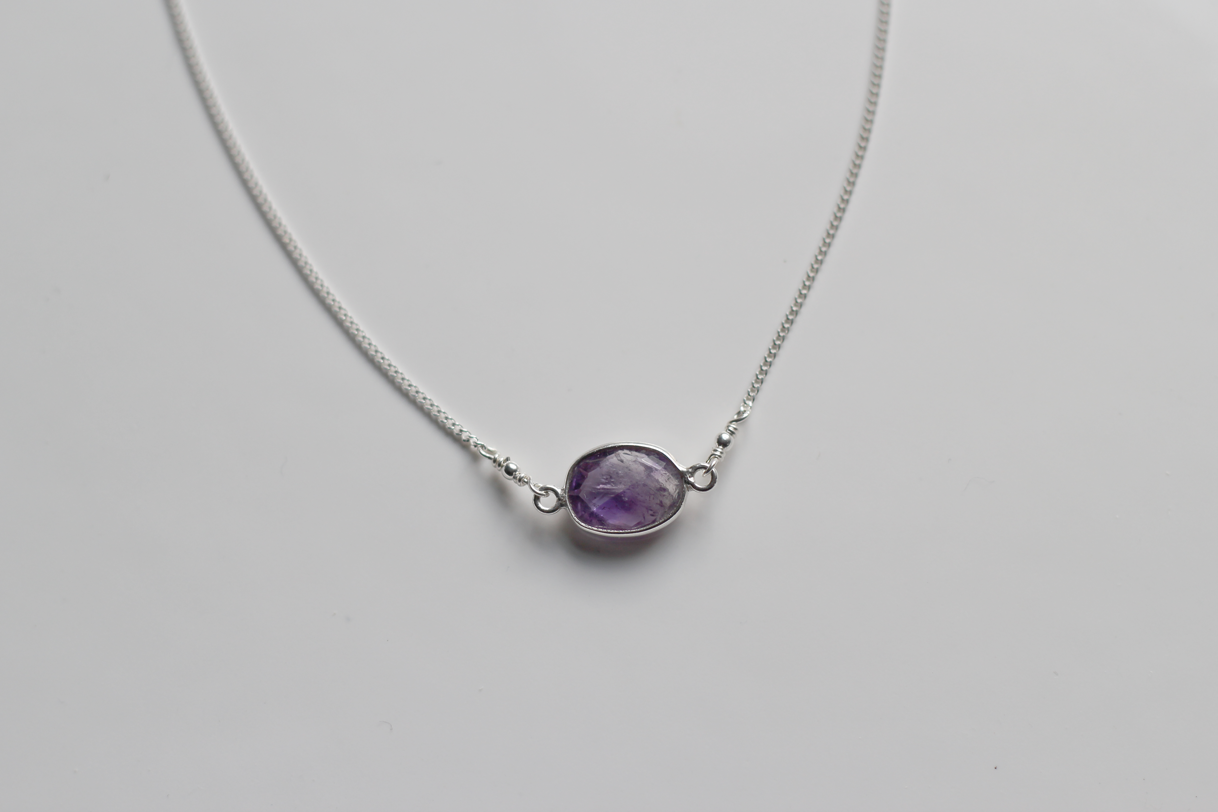 Amethyst and Sterling Silver Necklace