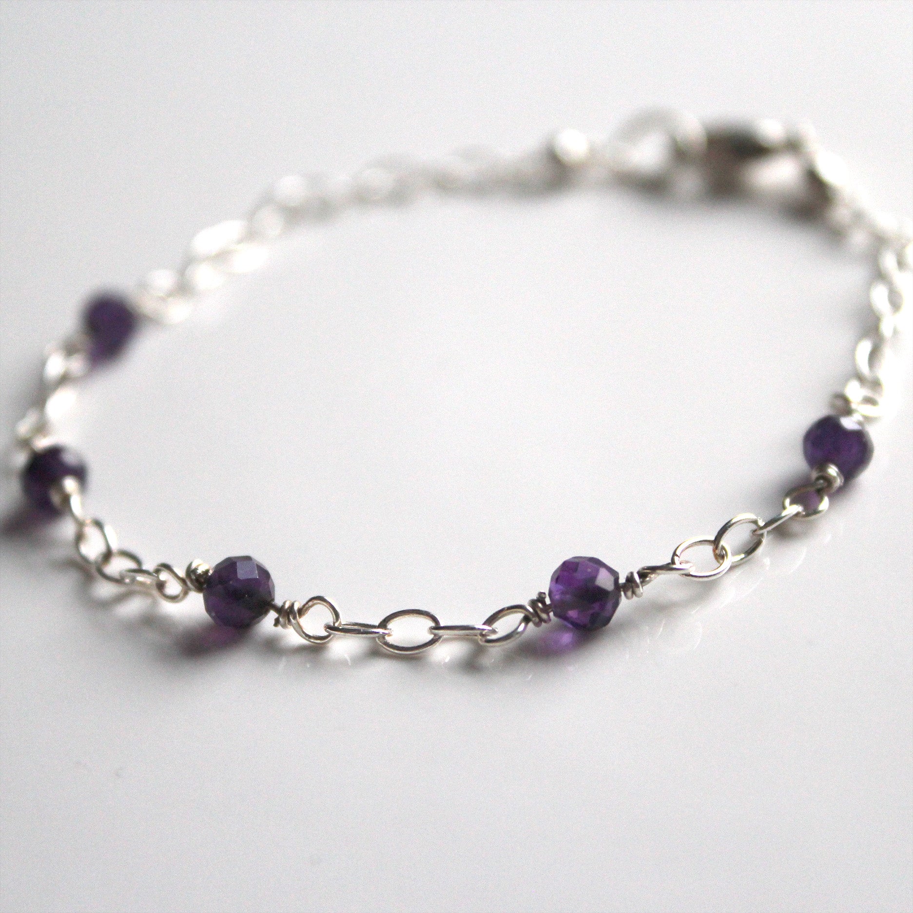 Amethyst sterling silver bracelet