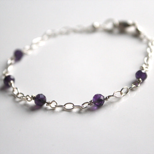 Amethyst sterling silver bracelet