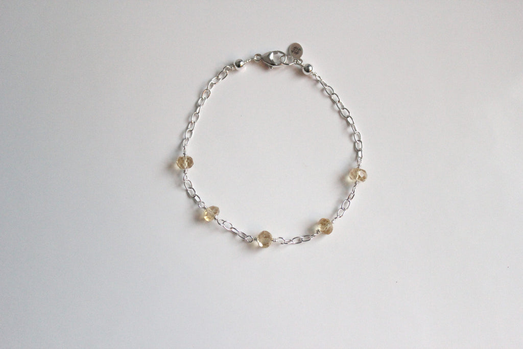 citrine and sterling silver bracelet