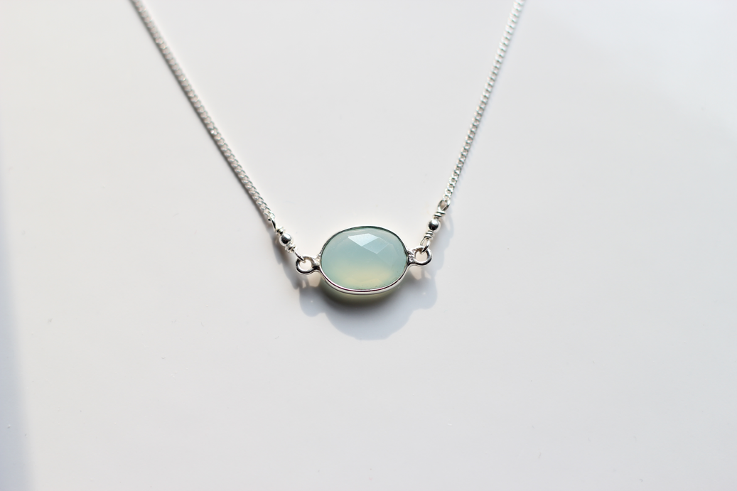 Aqua Chalcedony Necklace